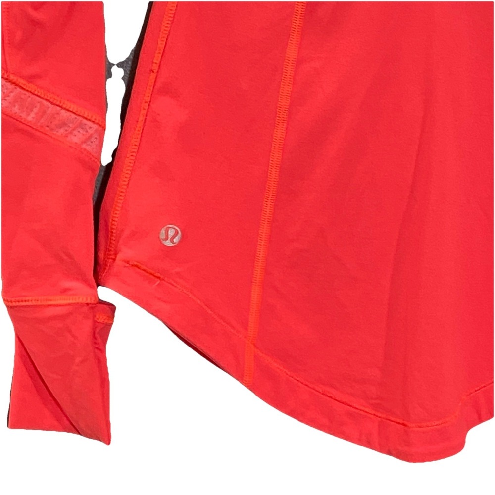Lululemon Athletica Reflect Half Zip Pullover in Light‎ Flare Size 2 Orange Pink - Picture 7 of 7